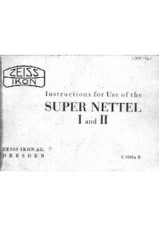 Zeiss Ikon Super Nettel manual. Camera Instructions.